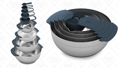 Joseph Joseph Nest 9 Stainless Steel Compact Nesting Mixing Bowl Set Measuring Tools | $80 | Amazon